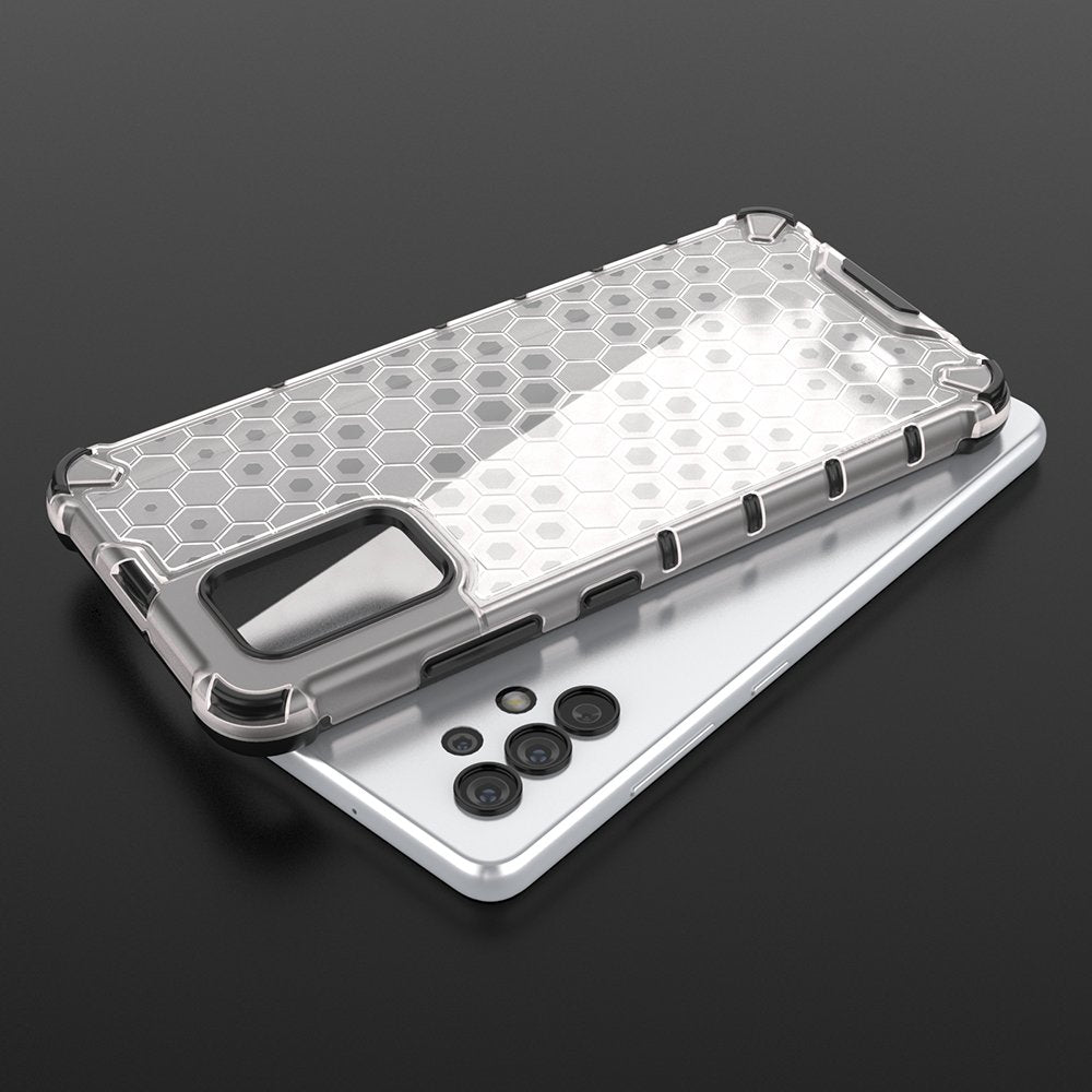 Honeycomb case pansret cover med en gel ramme til Samsung Galaxy A03s (166.5) sort