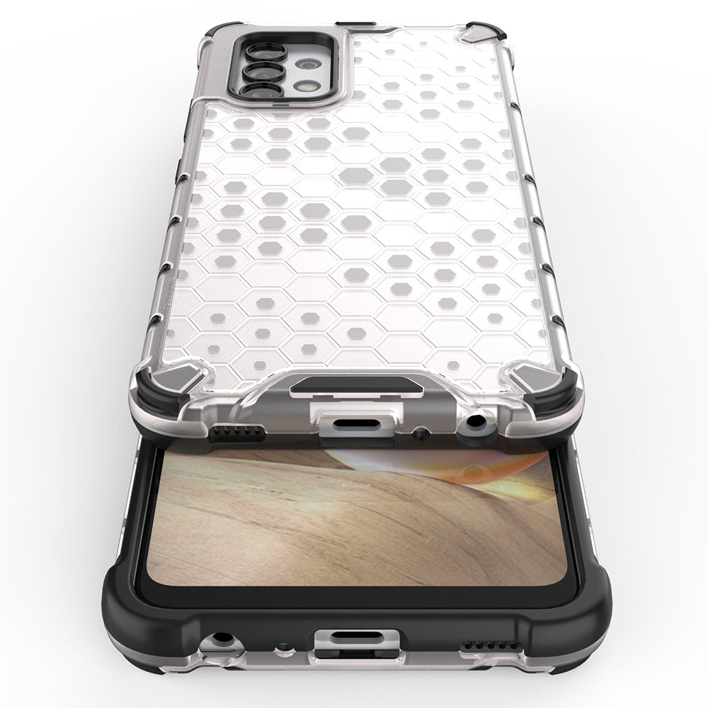 Honeycomb case pansret cover med en gel ramme til Samsung Galaxy A03s (166.5) sort