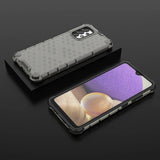 Honeycomb case pansret cover med en gel ramme til Samsung Galaxy A03s (166.5) sort