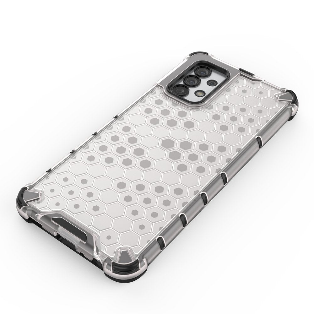Honeycomb case pansret cover med en gel ramme til Samsung Galaxy A03s (166.5) sort