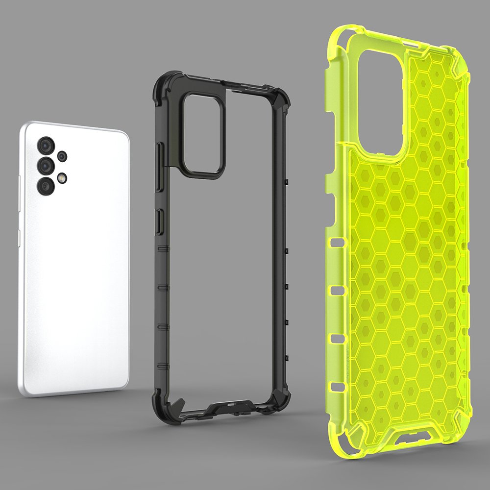 Honeycomb case pansret cover med en gel ramme til Samsung Galaxy A03s (166.5) blå