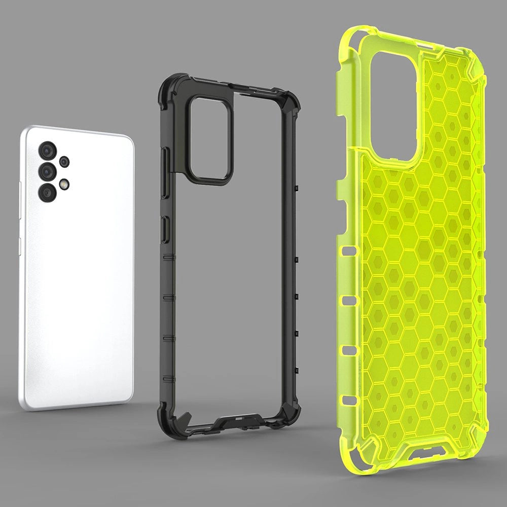 Honeycomb case pansret cover med en gel ramme til Samsung Galaxy A03s (166.5) blå