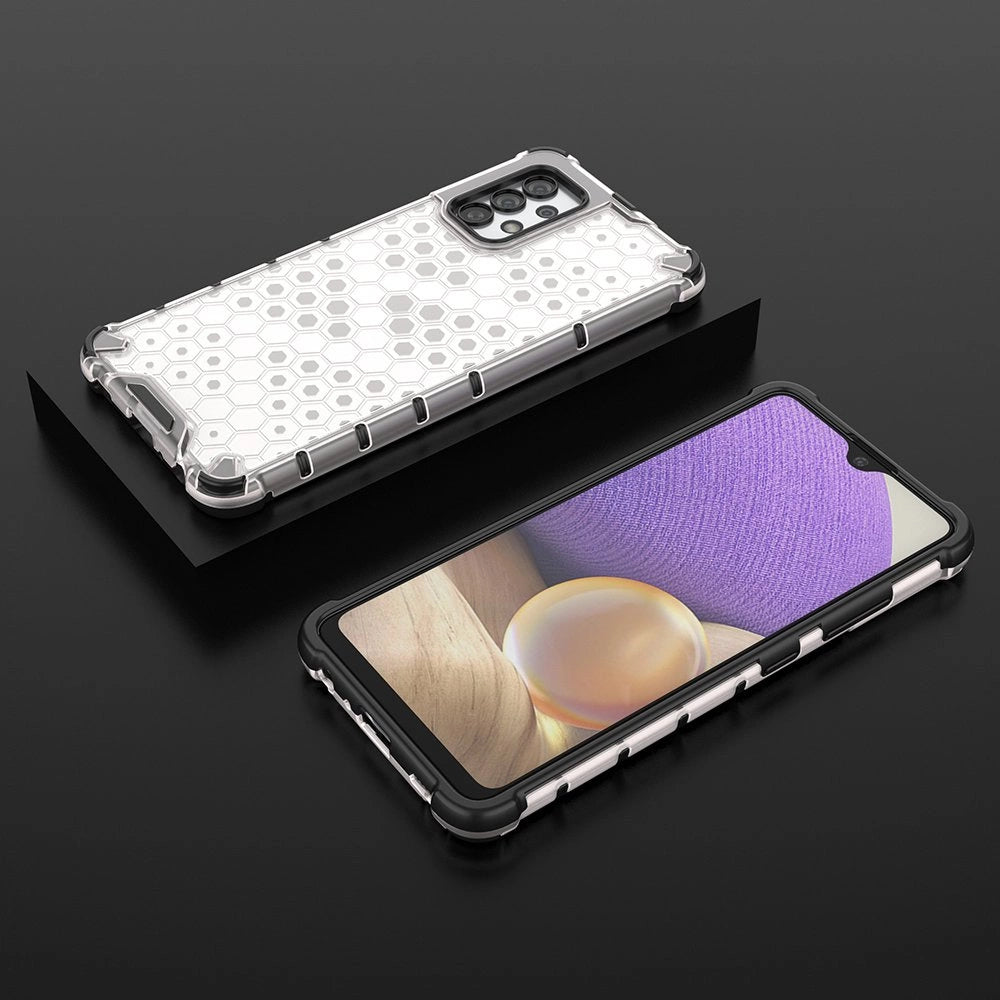 Honeycomb case pansret cover med en gel ramme til Samsung Galaxy A13 5G gennemsigtig