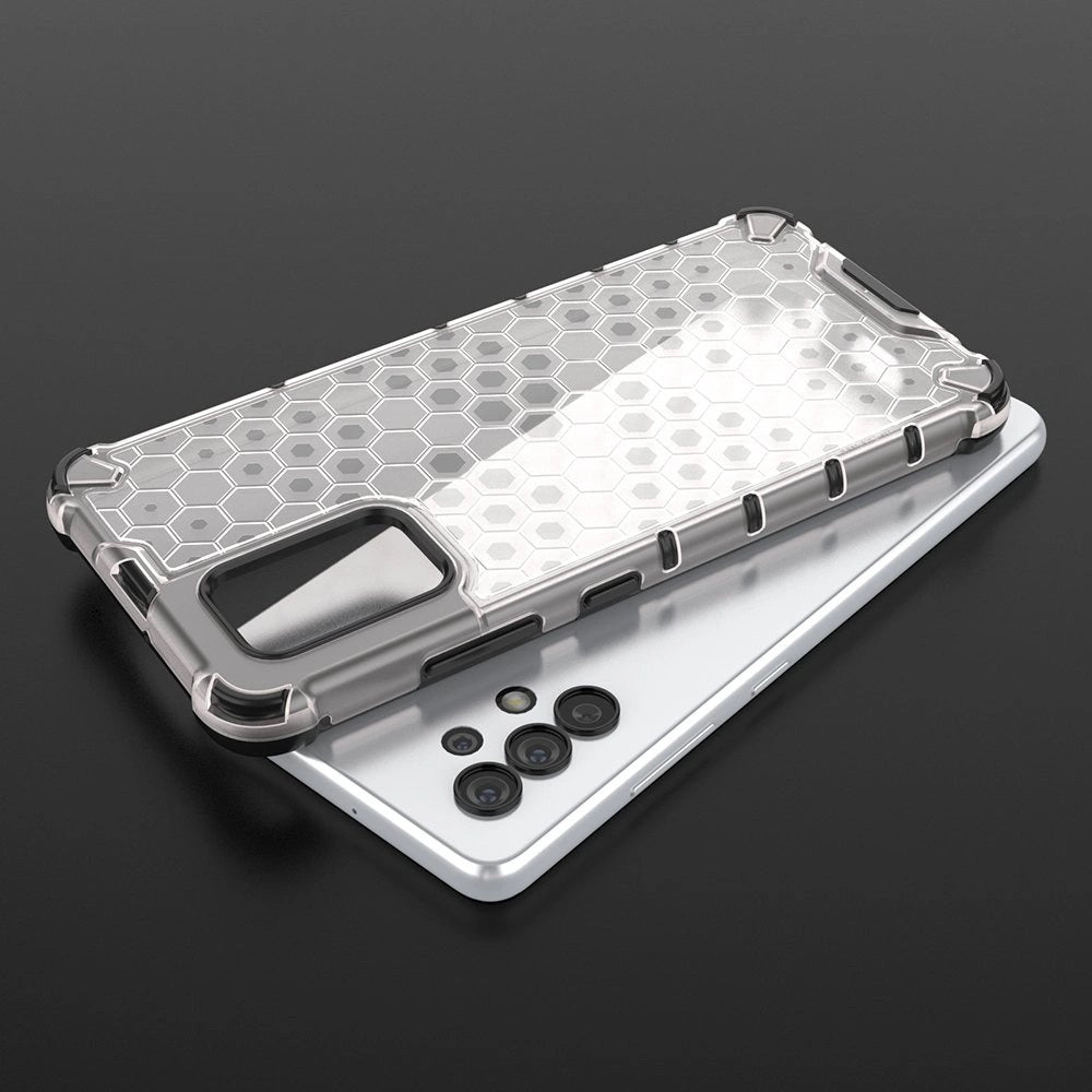Honeycomb case pansret cover med en gel ramme til Samsung Galaxy A13 5G gennemsigtig