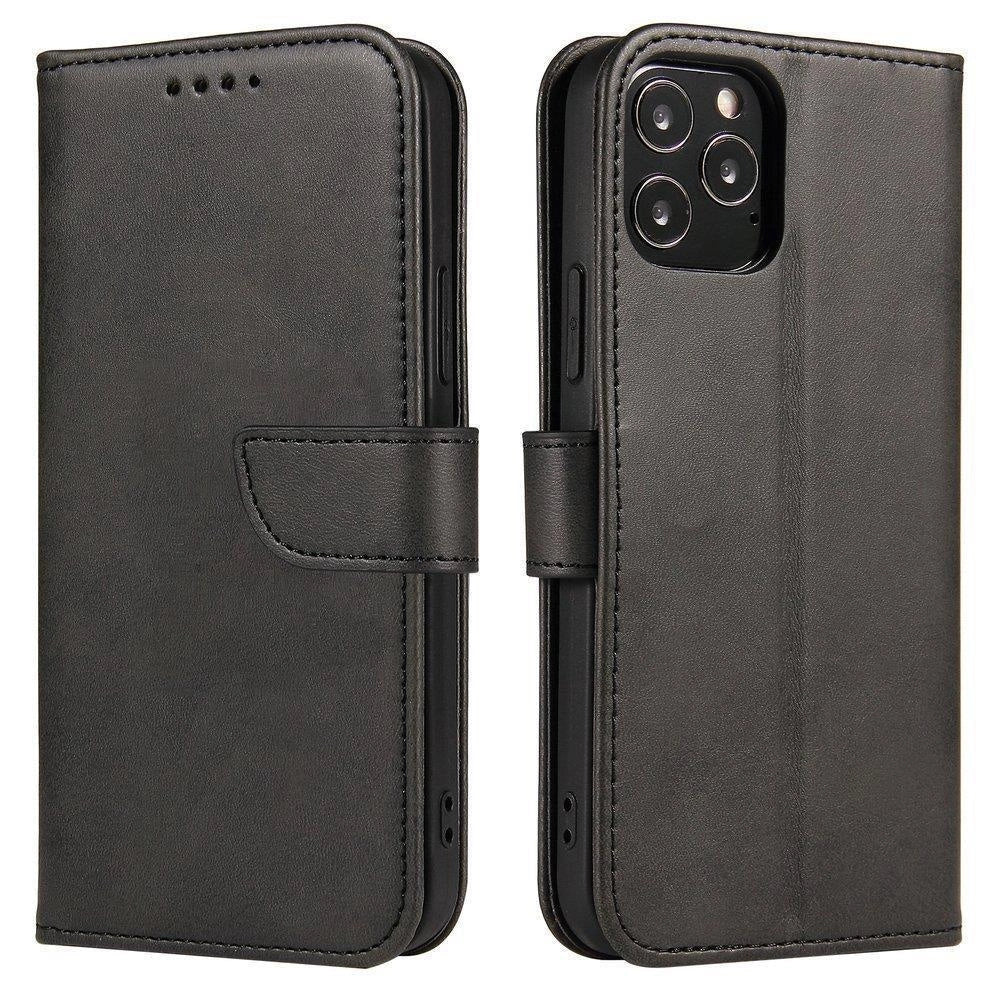 Magnet Case elegant case case cover med en flap og stand funktion for Motorola Moto G71 5G sort