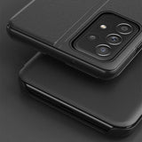 Eco læder View Case elegant tilfælde med en flap og stand funktion for Samsung Galaxy A73 blå