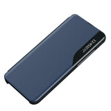 Eco læder View Case elegant tilfælde med en flap og stand funktion for Samsung Galaxy A73 blå