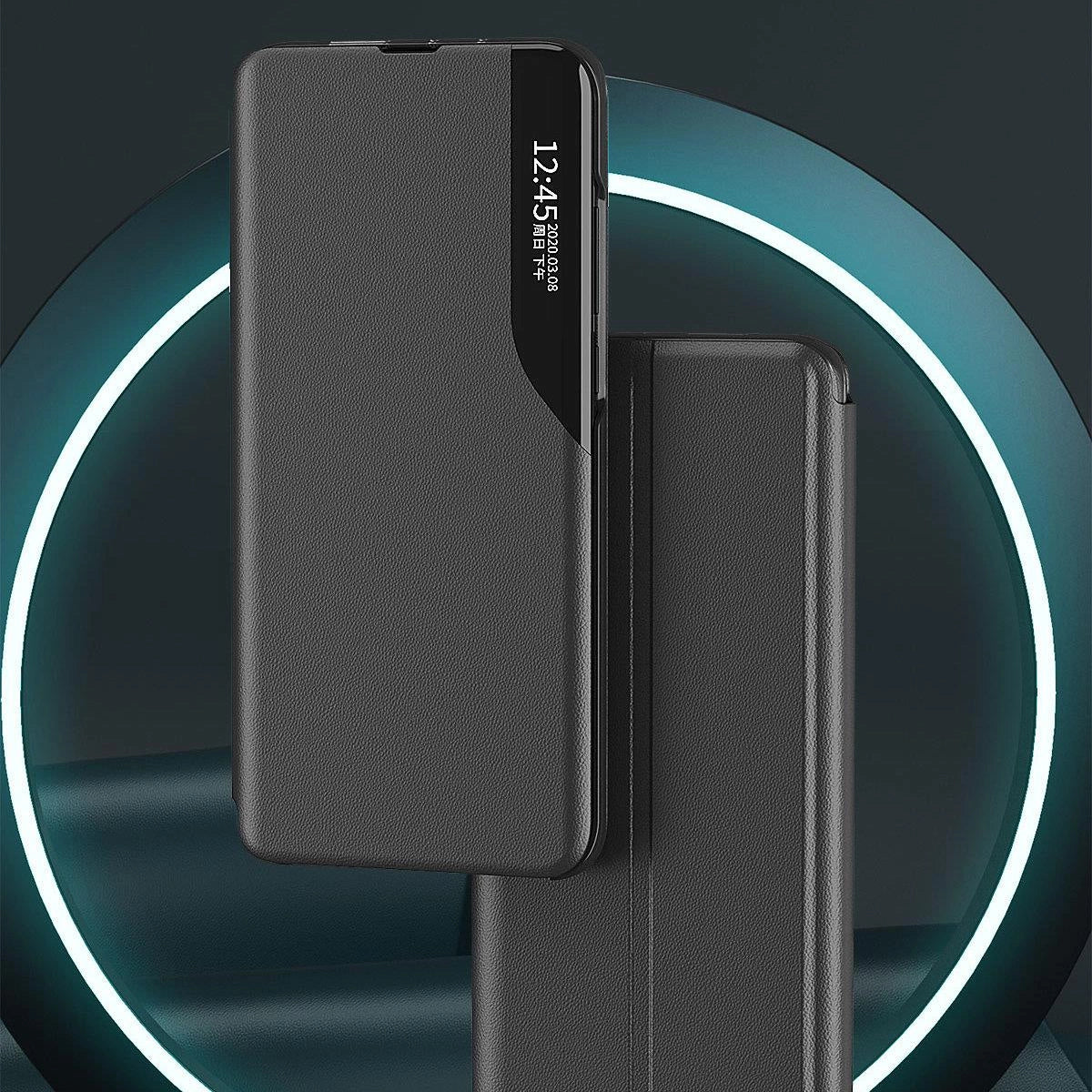 Eco læder View Case elegant tilfælde med en flap og stand funktion for Samsung Galaxy A73 blå