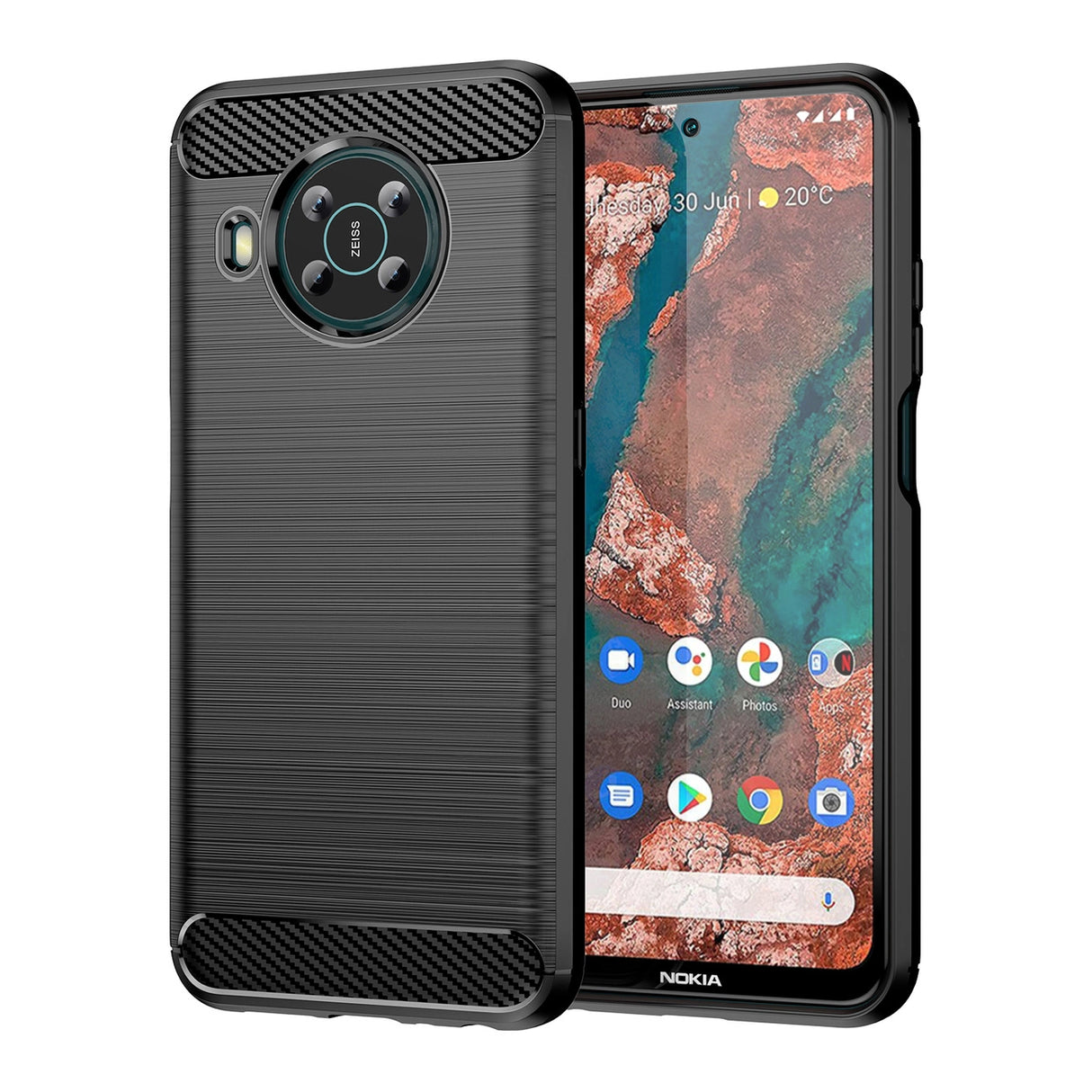 Carbon Case Fleksibel dækning til Nokia X100 sort