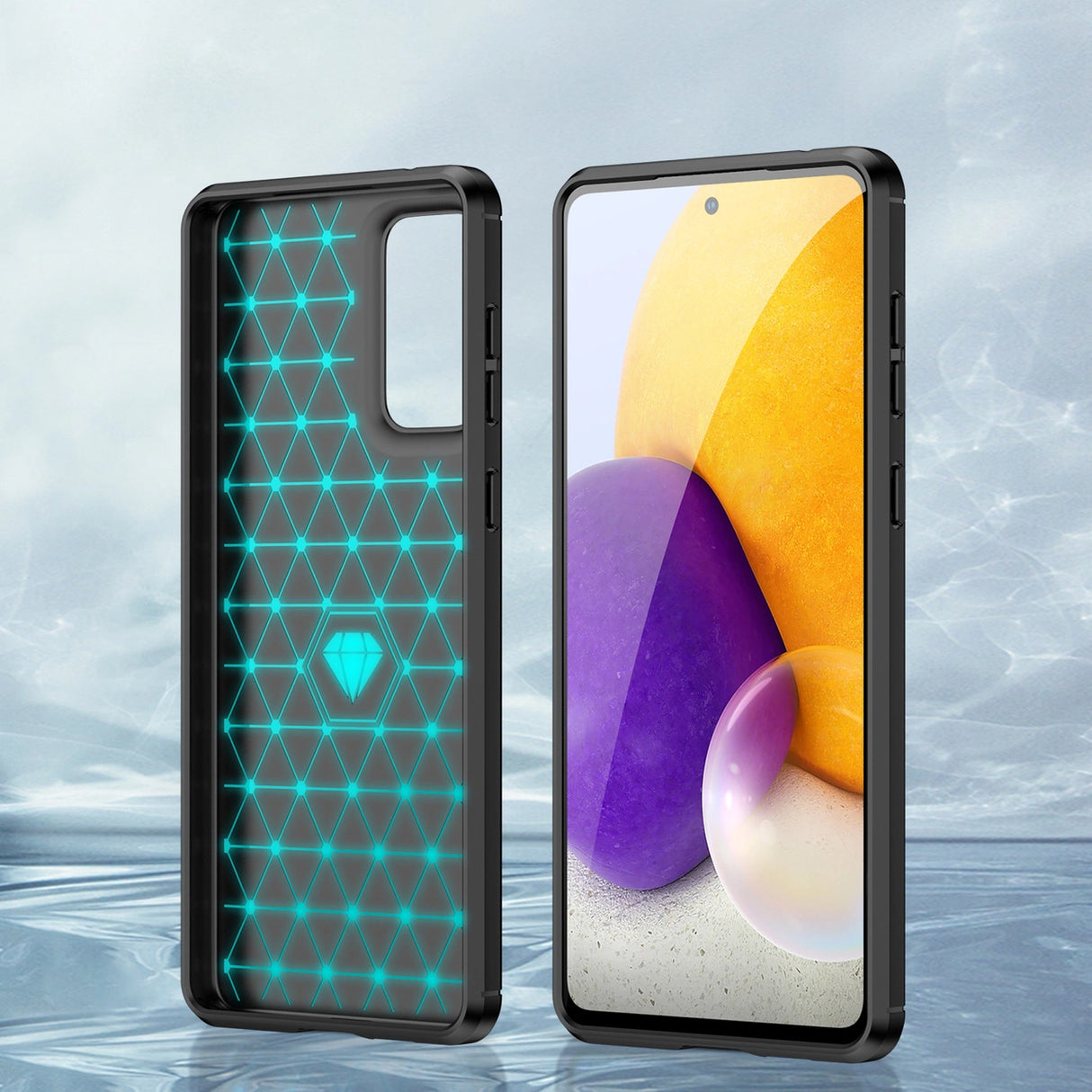 Carbon Case Fleksibel TPU-dæksel til Samsung Galaxy A73 sort