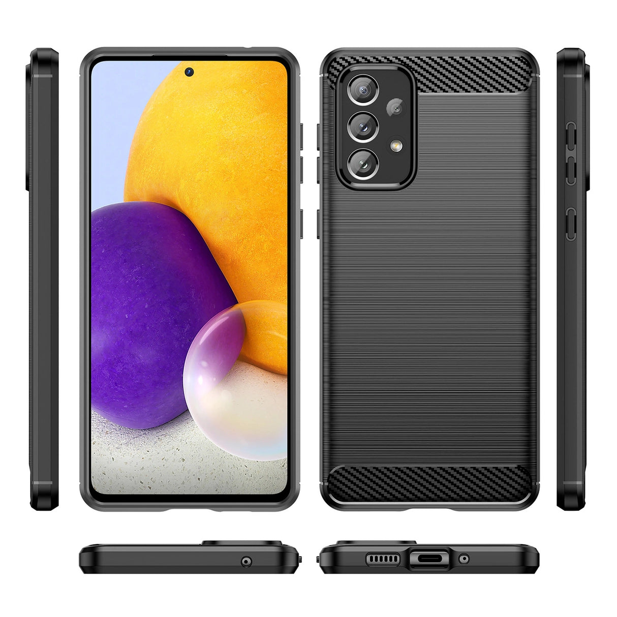 Carbon Case Fleksibel TPU-dæksel til Samsung Galaxy A73 sort