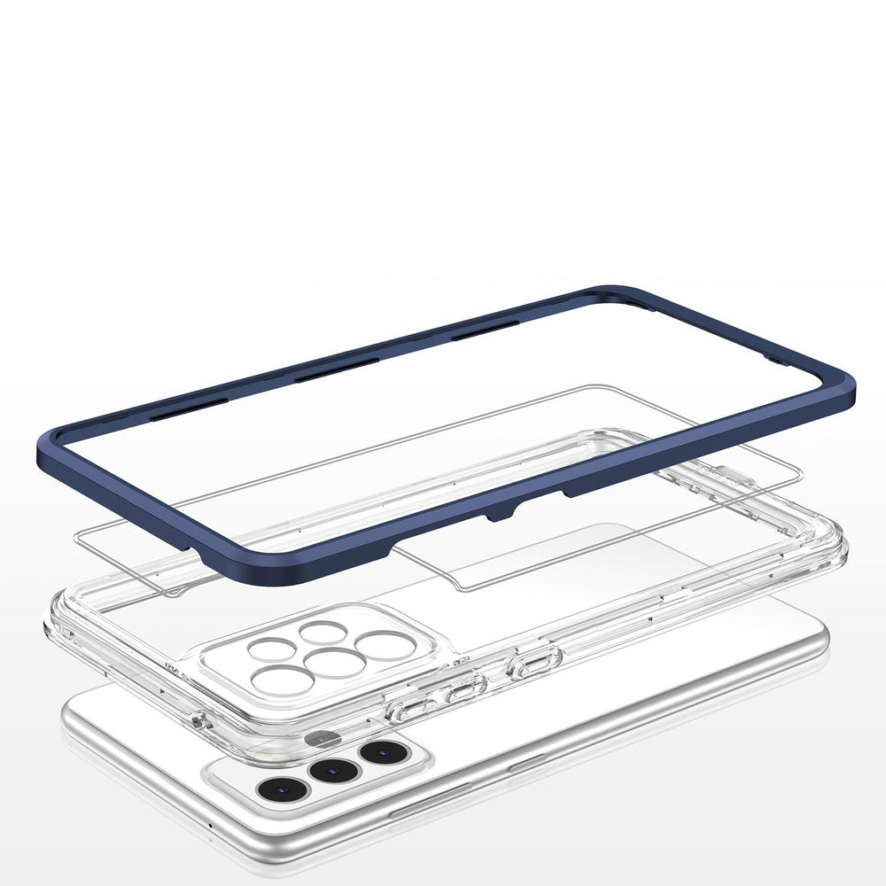 Klar 3in1 Case til Samsung Galaxy A13 5G Frame Gel Cover Blå