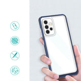 Gennemsigtig 3in1 Case til Samsung Galaxy A73 Frame Cover Gel Blue