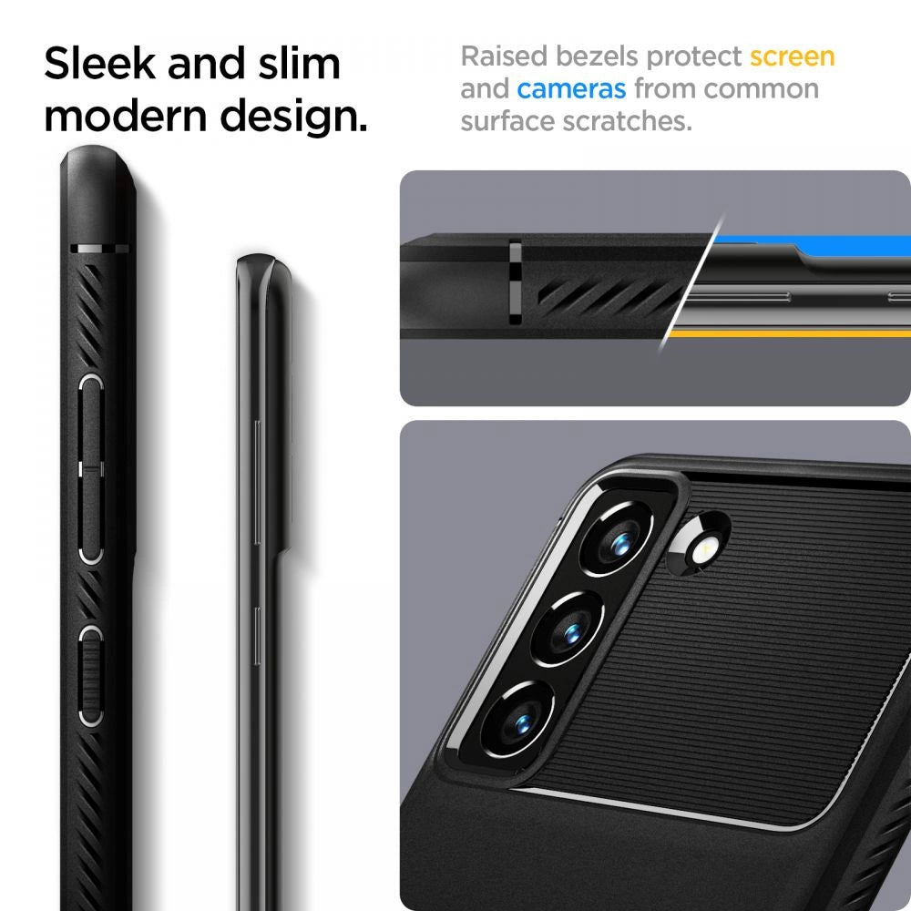 Spigen Rugged Armor Case til Samsung Galaxy S21 FE - Matte sort