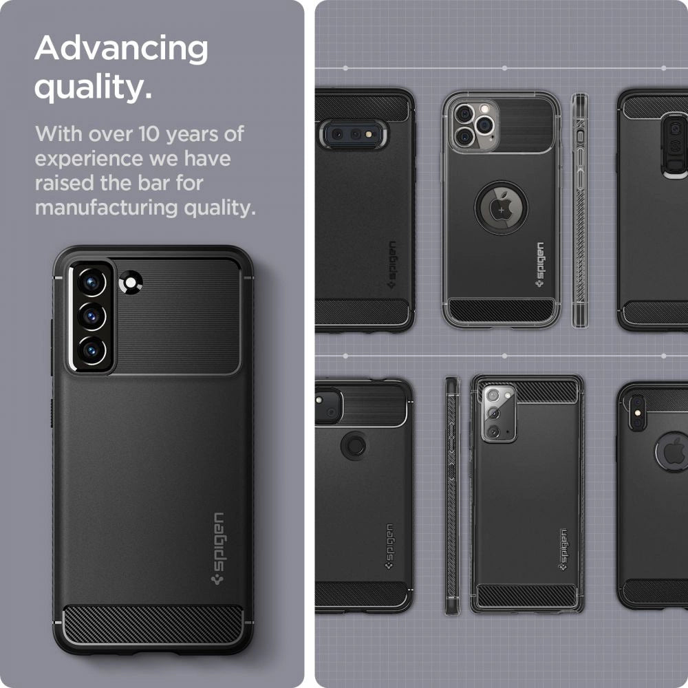 Spigen Rugged Armor Case til Samsung Galaxy S21 FE - Matte sort