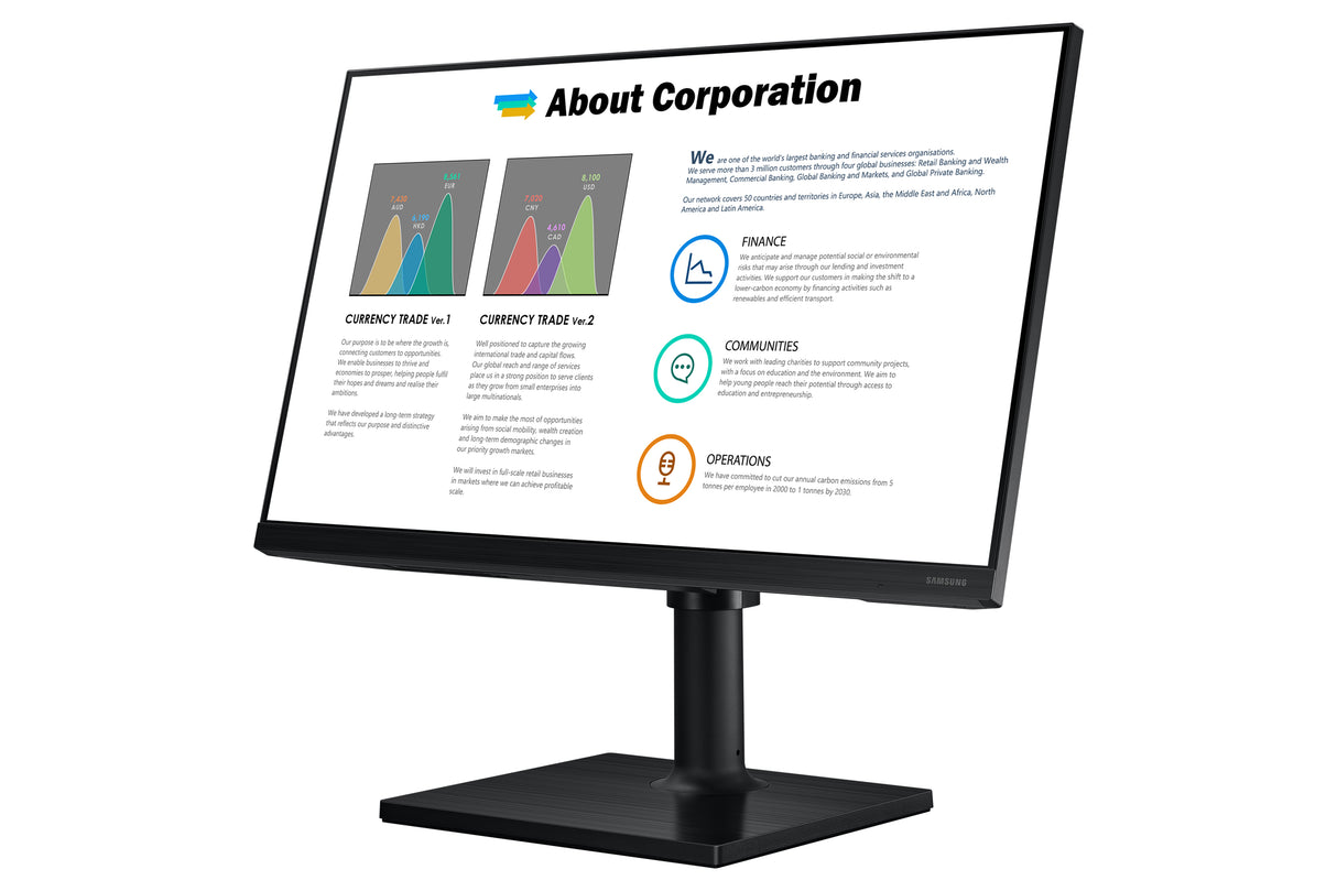 Samsung T45F computerskærm 61 cm (24") 1920 x 1080 pixel Fuld HD LED Sort