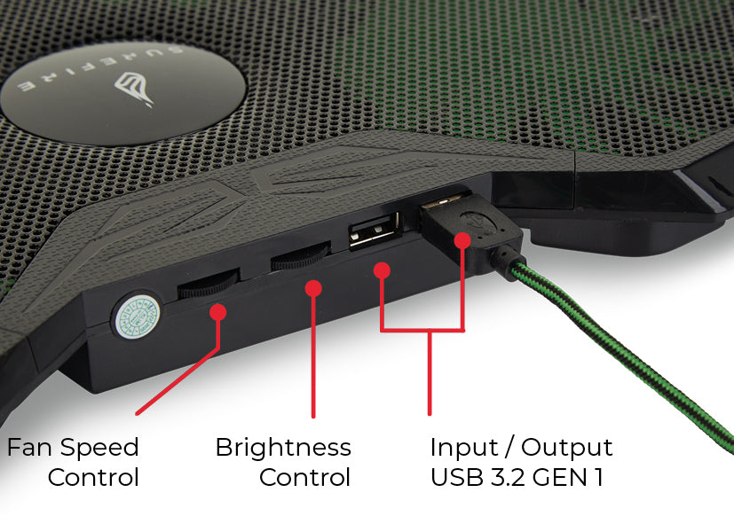 SureFire Bora køling til laptop 43,2 cm (17") 1200 rpm Sort