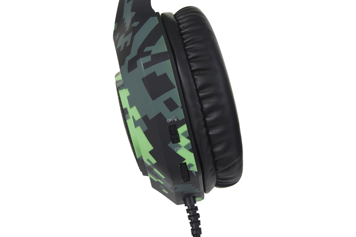 SureFire Skirmish Headset Ledningsført Spil USB Type-A Sort, Camouflage, Grøn