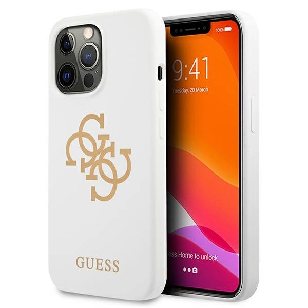 Guess GUHCP13LLS4GGWH iPhone 13 Pro / 13 6,1" hvid/hvid hard case Silikon 4G Logo