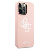 Guess GUHCP13LLS4GWPI iPhone 13 Pro / 13 6.1" pink/pink hard case Silikon 4G Logo