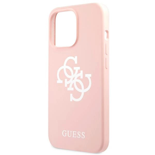 Guess GUHCP13LLS4GWPI iPhone 13 Pro / 13 6.1" pink/pink hard case Silikon 4G Logo