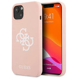 Guess GUHCP13SLS4GWPI iPhone 13 mini 5.4" pink/pink hard case Silikon 4G Logo