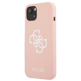 Guess GUHCP13SLS4GWPI iPhone 13 mini 5.4" pink/pink hard case Silikon 4G Logo
