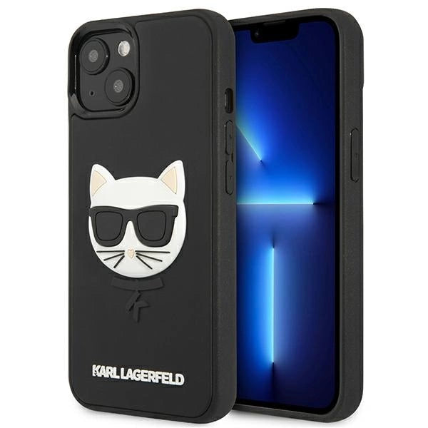 Karl Lagerfeld KLHCP13SCH3DBK 13 mini 5,4" sort/sort hårdkasse 3D Gummi Choupette