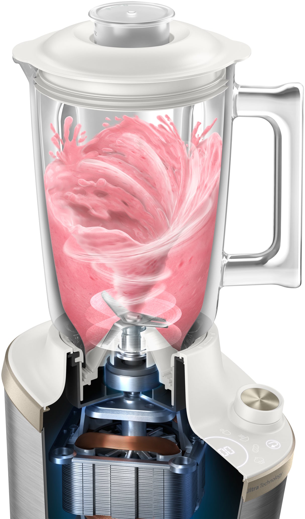 Philips 7000 series HR3760/01 blender 2 L Bordplade blender 1500 W Rustfrit stål, Hvid