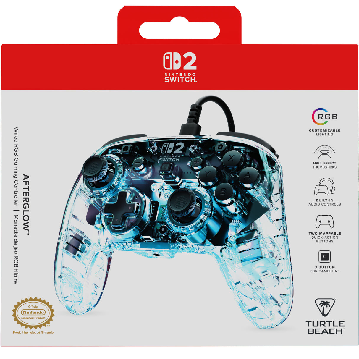Turtle Beach TBC-8004-95 spil-controller Gennemsigtig USB Gamepad Nintendo Switch, Nintendo Switch 2, Nintendo Switch OLED