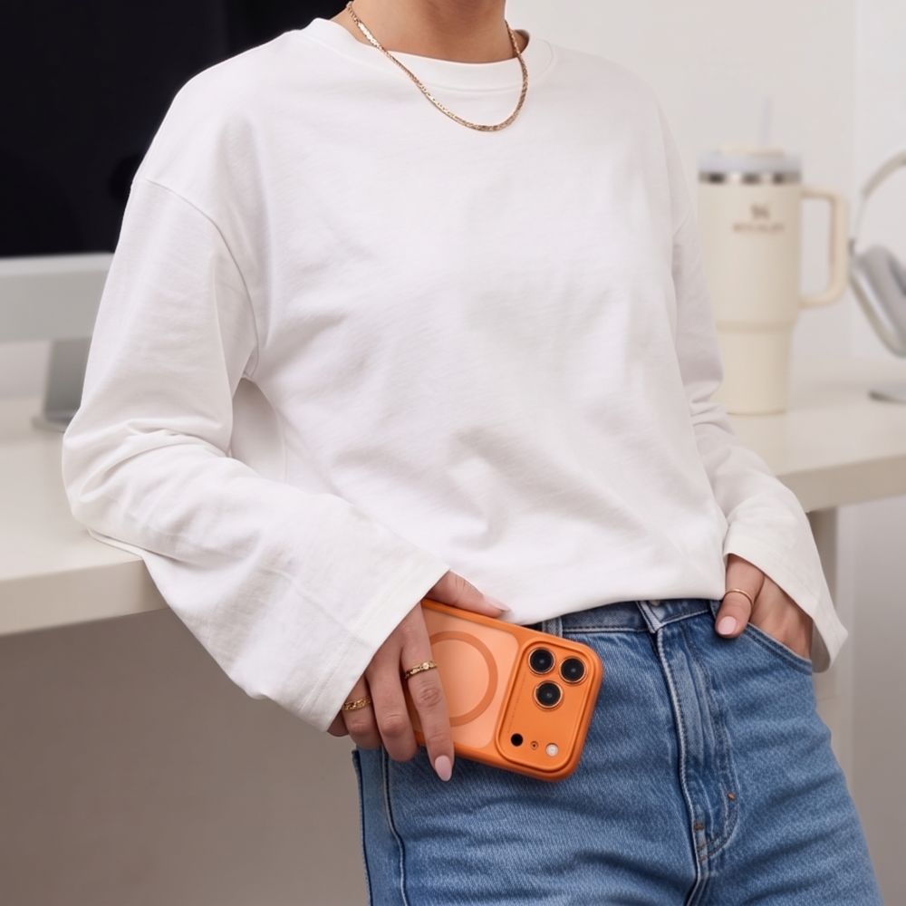 Tech Protect Magpeak Magsafe Cc Iphone 17 Pro / 18 Pro Mat Cosmic Orange