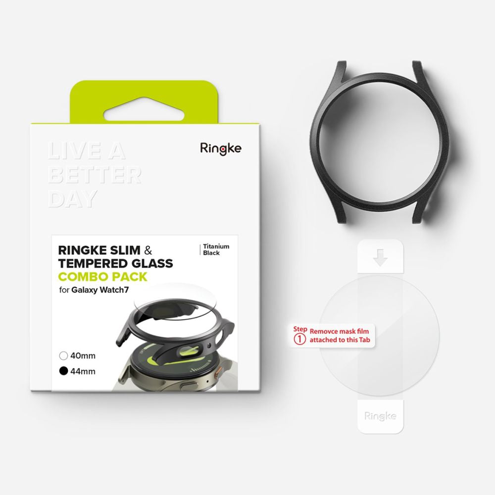 Ringke Slim & Hærdet Glas Galaxy Watch 7 (44 Mm) Titanium Sort