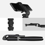Tech Protect L01 S Bluetooth Selfie Stick Stativ Sort