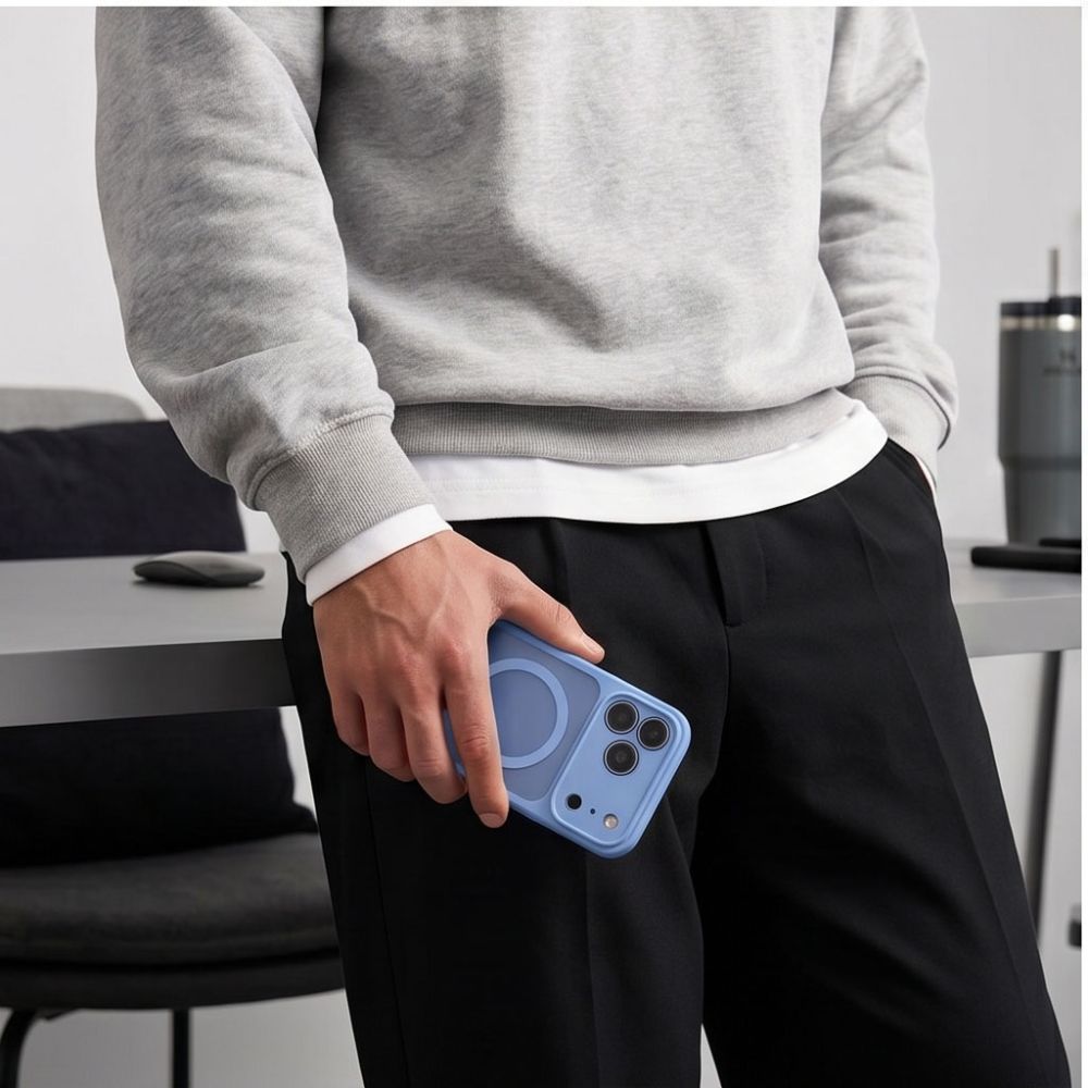 Tech Protect Basicmag Magsafe Iphone 17 Pro / 18 Pro Mat Lysblå