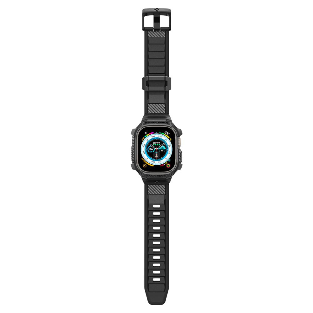 Spigen Rugged Armor ”Pro” Apple Watch Ultra 1 / 2 / 3 / 4 (49 Mm) Sort