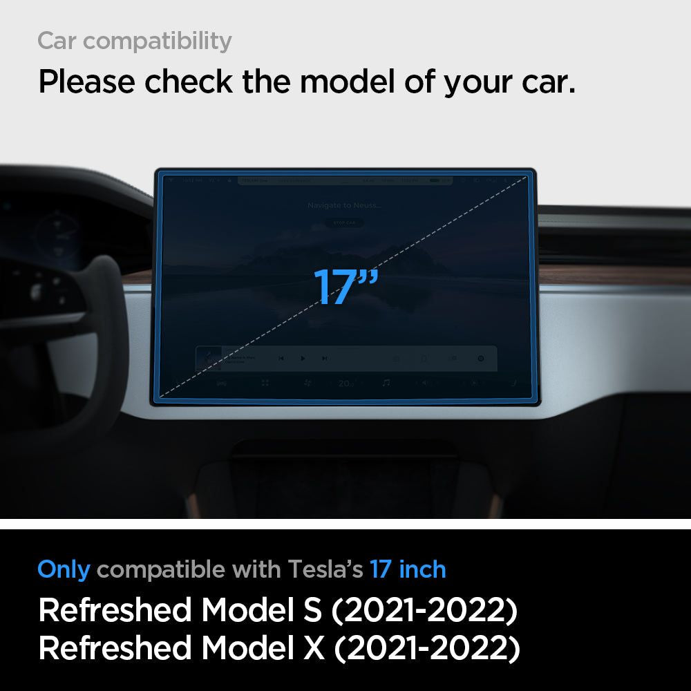 Hærdet Glas Spigen Glas.Tr ”Ez Fit” Tesla Model X 2022 2026 / Model S 2021 2026 Sort