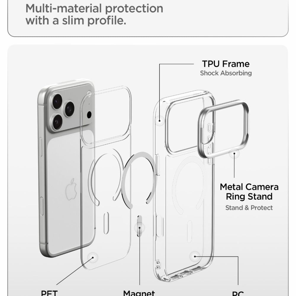 Spigen Ultra Hybrid Optik S Magsafe Iphone 17 Pro Max / 18 Pro Max Klar/Sølv