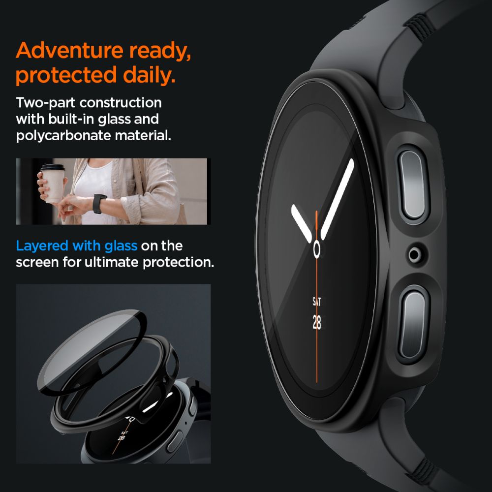 Spigen Thin Fit 360 Samsung Galaxy Watch 8/9 (44 Mm) Sort