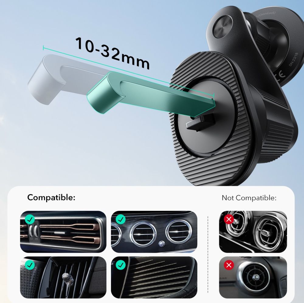 Esr Omnilock Magnetisk Magsafe Ventilationsbelågning Sort