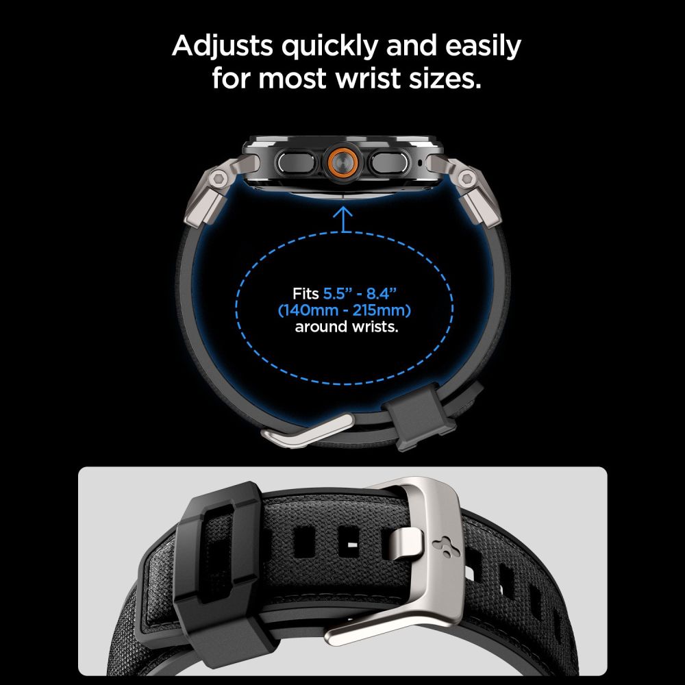 Spigen Durapro Armor Band Samsung Galaxy Watch Ultra 1/2 2024 2026 (47 Mm) Sort