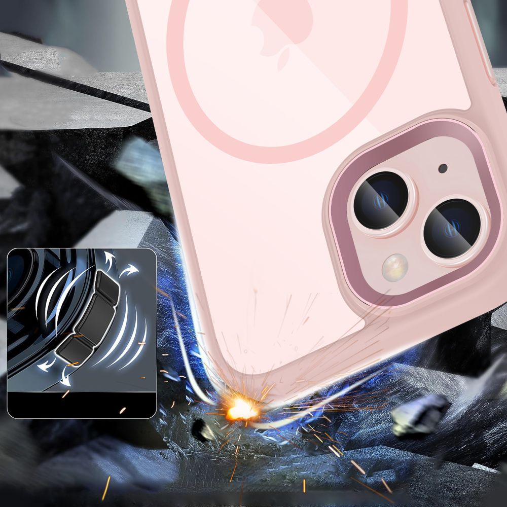 Tech Protect Magmat Magsafe Iphone 15 Pink/Klar