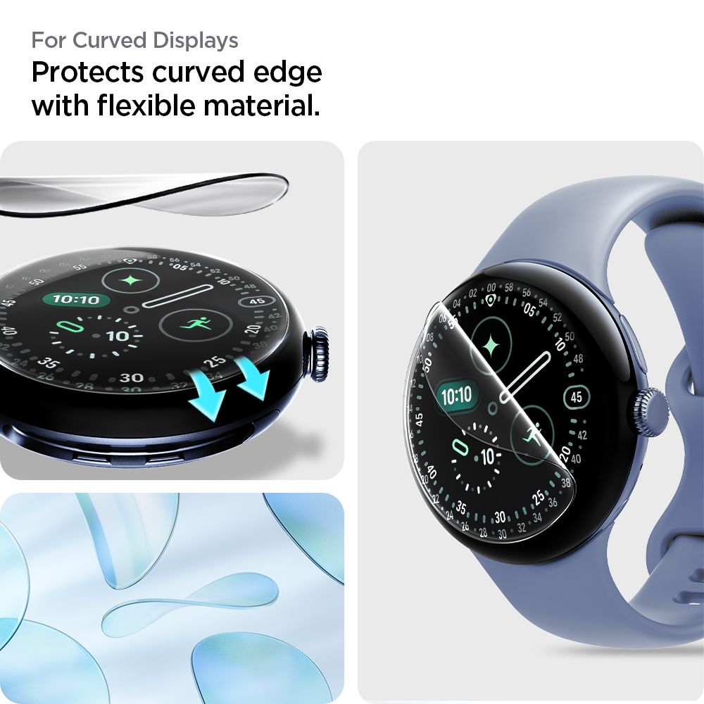 Hydrogelfilm Spigen Elite Shield ”Ez Fit” 2 Pak Google Pixel Watch 3 / 4 / 5 (45 Mm) Klar