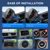 Tech Protect V9 Arcticboost Magnetisk Magsafe Dashboard & Ventilation Trådløs Opladder Til Bilholder 25 W Qi2.2 Sort