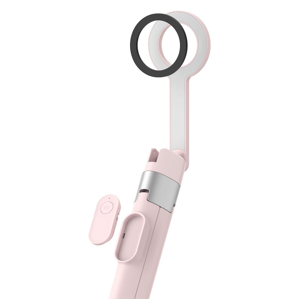 Tech Protect L10 S Magsafe Bluetooth Selfie Stick Stativ Lyserød/Grå