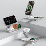 Tech Protect Qi15 W A47 3 I 1 Magnetisk Magsafe Trådløs Oplader Hvid