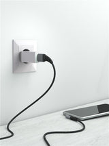 Goobay USB-A til USB-C 90° vinklet kabel 0.5 m Sølv