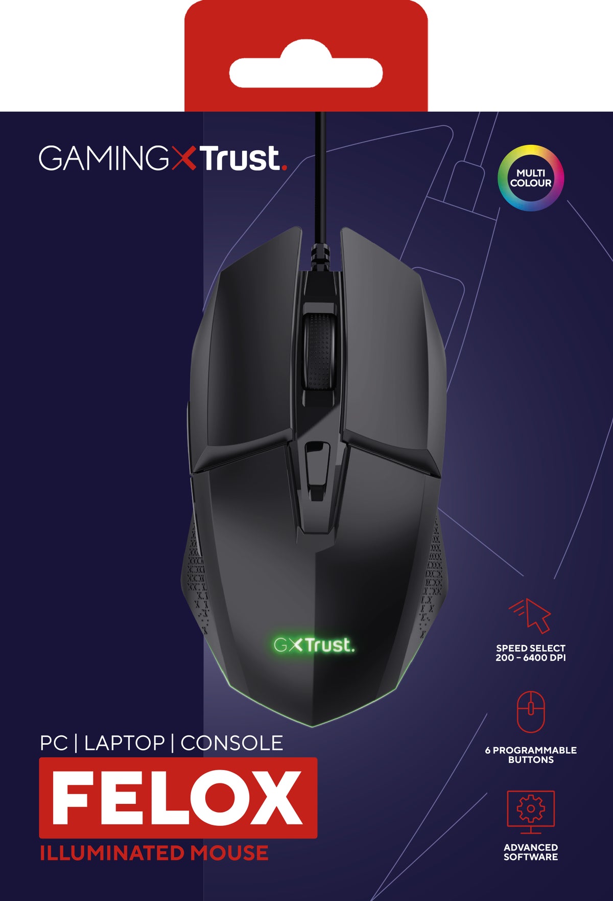 Trust GXT109 Felox mouse 302362 gaming mouse sort