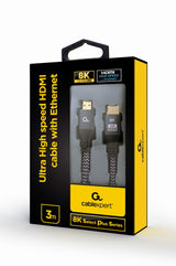 Gembird CCB-HDMI8K-3M HDMI-kabel HDMI Type A (Standard) Grå