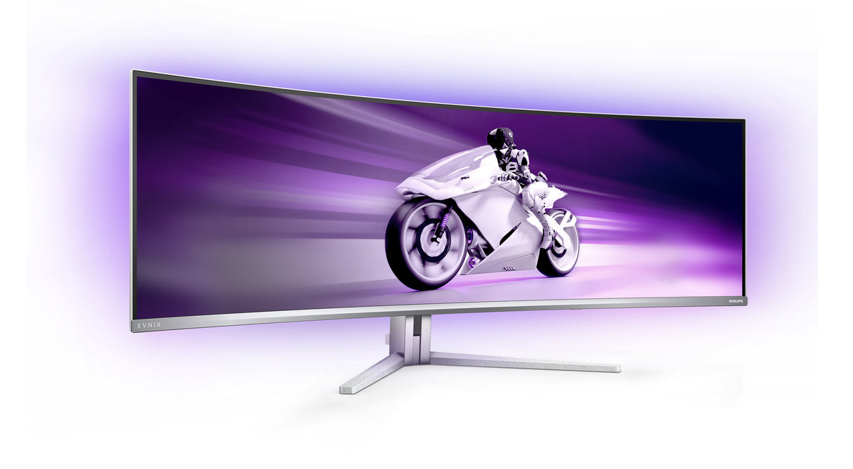 Philips Evnia 8000 49M2C8900/00 computerskærm 124,2 cm (48.9") 5120 x 1440 pixel Dual QHD QD-OLED Hvid