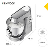 Kenwood Titanium Chef Baker XL KVL85.124SI Køkkenmaskine 7liter 1200W Sølv